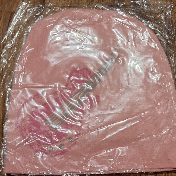 Pink Axle kid's hat beanie touque for 2-4-year-old, Pink, with a guittar print - Picture 3 of 3